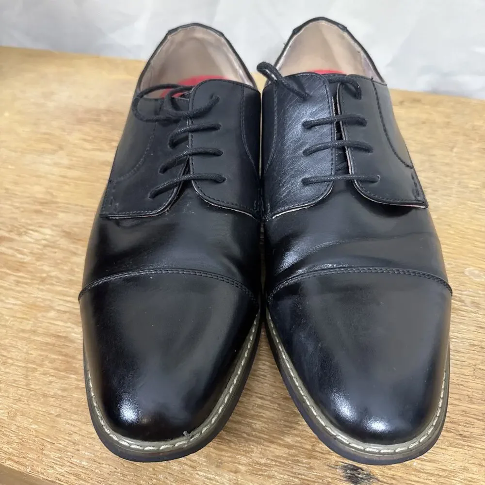 Bruno Marc Men’s Cap Toe Oxford Dress Shoes Black Size 14 Wide Work Wear